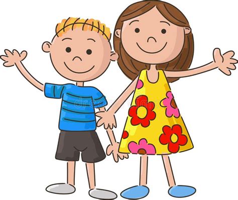 Cartoon Little Kids Holding Hand Stock Vector - Illustration of ...