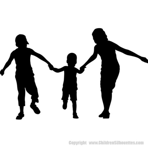 CHILDREN HOLDING HANDS SILHOUETTES (Children's Decor) Children Holding ...