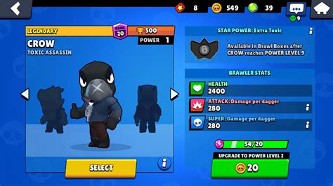 Berapa tinggi Crow dari Brawl Stars?