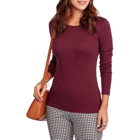 Women's Essential Long Sleeve Crewneck T-Shirt - Walmart.com