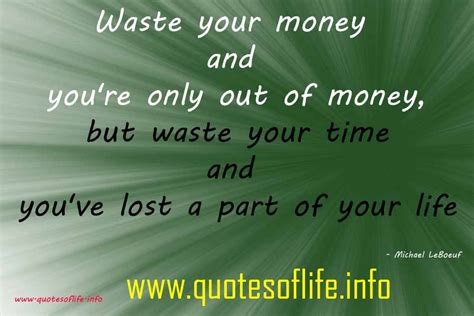 Famous Quotes About Wasting Money. QuotesGram