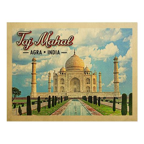 Taj Mahal Vintage Travel India Postcard | Zazzle.com