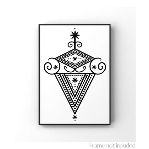 Veve La Sirene Voodoo Symbol Print Loa Sigil Mami Wata Magic Poster ...