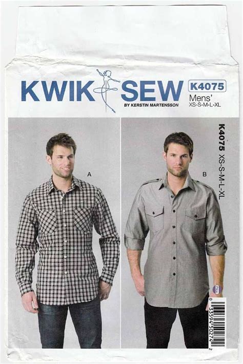 Men's Shirts Sewing Pattern Size S-M-L-XL Chest | Mens sewing patterns ...