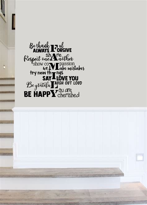 Family Word Art Wall Decal - Choose your Size and Color - Stairway Wall ...