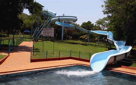 RUSTENBURG, SOUTH AFRICA - a general view of a water slide at the Kloof Holiday resort