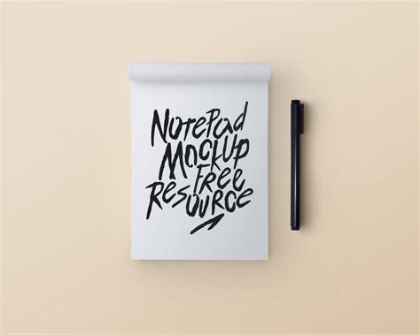 Notepad & Pen Mockup — Free Mockup World