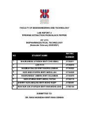 Lab 2 Piperine extraction from black pepper complete.pdf - FACULTY OF ...