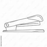 stapler In line Art Vector Style Isolated On White Background  sketch template