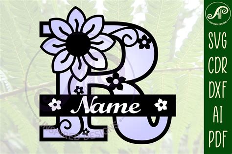 Letter R Flower Layer Monogram SVG File Graphic by apinspireddesigns · Creative Fabrica