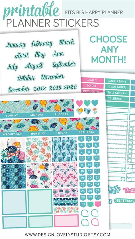 Monthly Planner Stickers Big Happy Planner Monthly Stickers - Etsy ...