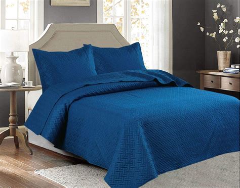 Legacy Decor 3 PCS Bedspread Quilt Coverlet Stitched Pinsonic Reversible All Season Oversized ...