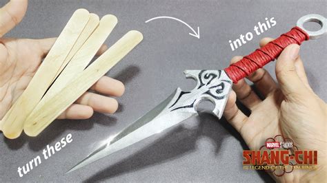 How I make my Shang Chi Kunai (Death Dealer) from Popsicle Sticks | Homemade | WITHOUT ...