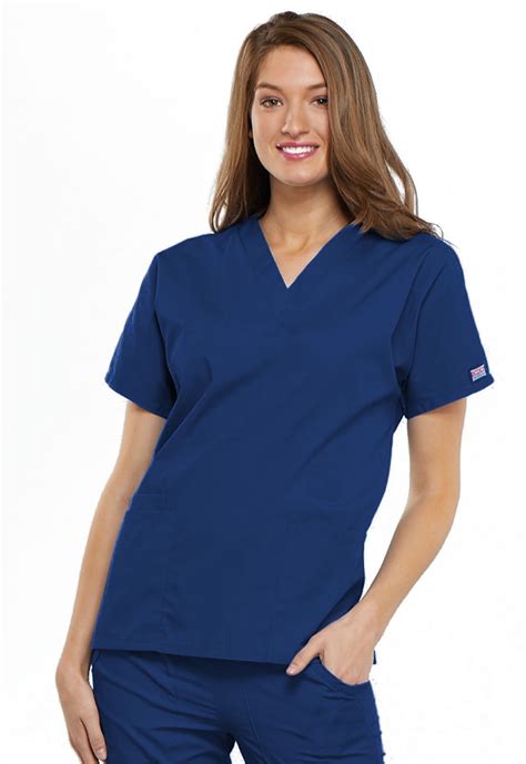 Cherokee - Cherokee Workwear Scrubs Top for Women V-Neck 4700, XS, Galaxy Blue - Walmart.com ...