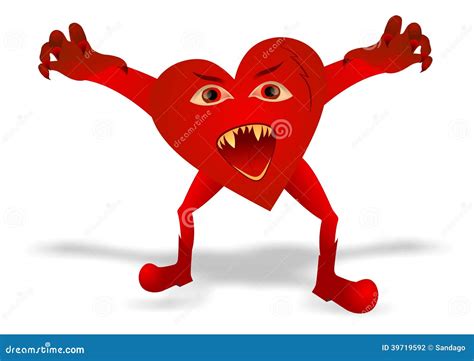 Evil heart stock vector. Illustration of clip, color - 39719592