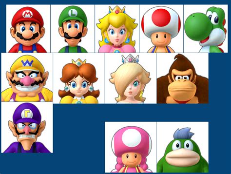 The Spriters Resource - Full Sheet View - Mario Party 10 - Character Mugshots (Big)