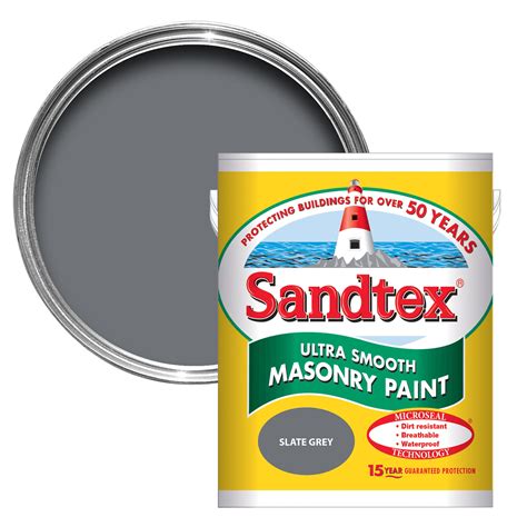 Sandtex Slate grey Smooth Masonry paint, 5L | Departments | TradePoint