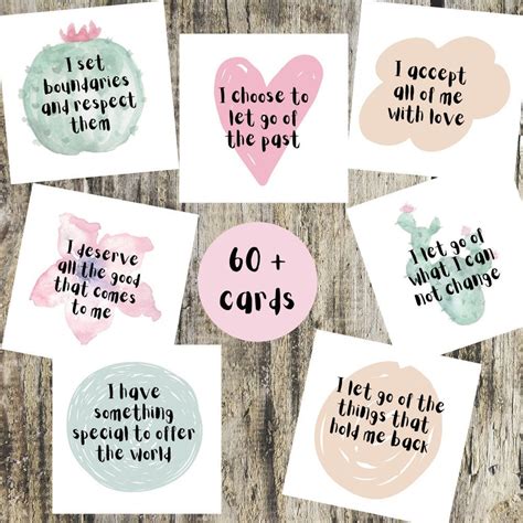 Self Love Affirmation Cards Printable, Self Care Messages, Positive Thinking Cards, Positive ...