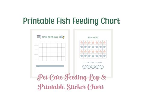 Printable Fish Chart Fish Feeding Log for Kids Sticker Chart Pet Care - Etsy