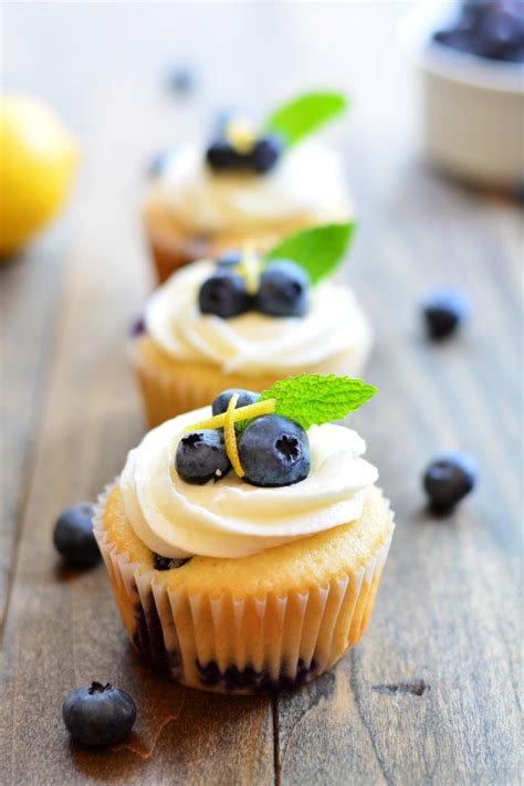 Lemon Blueberry Cupcakes - Garnish & Glaze