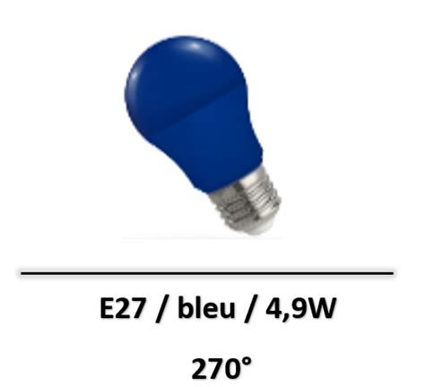 Spectrum - Ampoule Led E27 Bleu 4,9W - WOJ+14607 - Ampoules LED ...