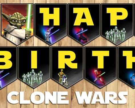 Star Wars Clone Wars Birthday Banner Download by InstaBirthday