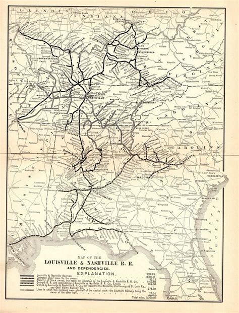 an old map shows the route of the railroad system