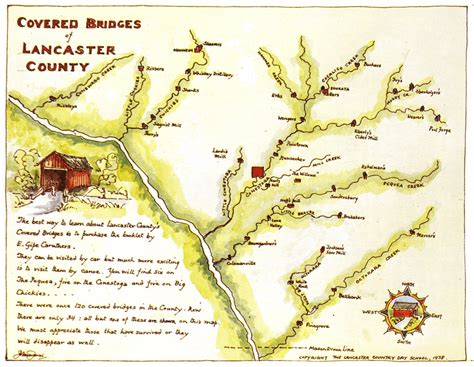 1978 map of Lancaster County’s Covered Bridges – Uncharted Lancaster