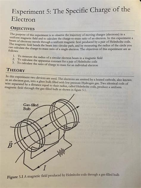 Experiment 5: The Specific Charge of the Electron | Chegg.com