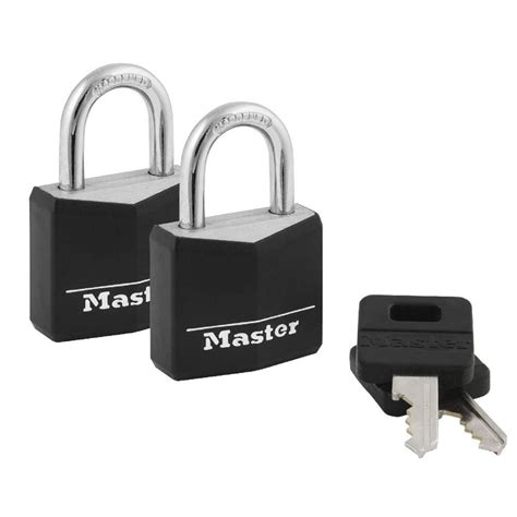 131T Covered Aluminum Keyed Alike Padlocks, 2 Pack, Black, Indoor and outdoor padlock is best ...