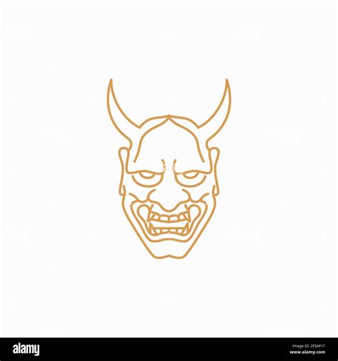 Japanese Demon Oni Mask Logo Design Stock Vector Image & Art - Alamy