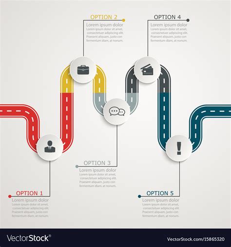 Colorful road infographic timeline with icons Vector Image