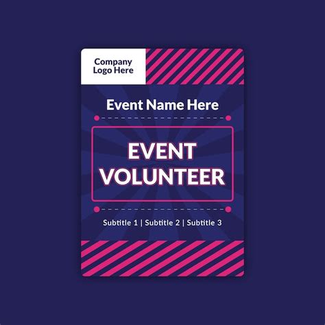 Premium Vector | Event volunteer id card