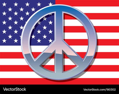 American flag with peace sign Royalty Free Vector Image