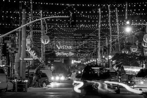 The Scottsdale Art Walk at Night black and white Photography