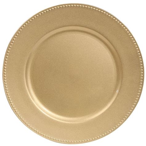 DollarTree.com | Bulk Gold Plastic Charger Plates with Beaded Rims, 13 in. | Gold plastic plates ...