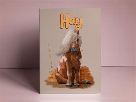 Funny Horse Pun Birthday Card Pony Illustration - Etsy UK