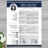 Teacher Resume Template Editable And Cover Letter Worksheets & Teaching Resources | TpT