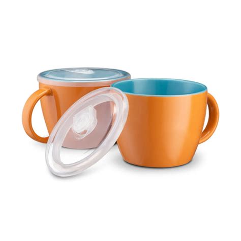 Reusable Ceramic Soup Cups Containers with Vented Lids- Set of 2 – kook