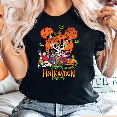 Disney 2023 Halloween Party T Shirt Black, Mickey's Not-So-Scary Shirts, Mickey And Minnie ...