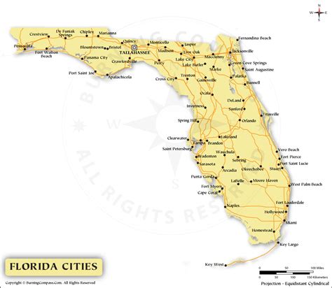 Printable Florida Map With Cities And Towns - United States Map