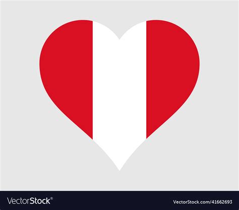 Peru heart flag peruvian love shape banner icon Vector Image