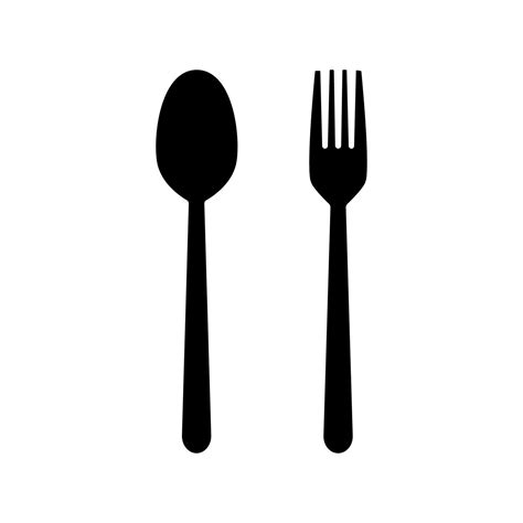 Spoon and fork vector silhouette icon | Spoon, Forks design, Spoon drawing