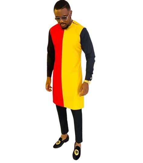 Black-Yellow-Red African Men Wear by ismoraj-signature - Men Traditiona - Afrikrea