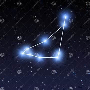 Capricorn Constellation Map in Starry Sky Stock Illustration ...