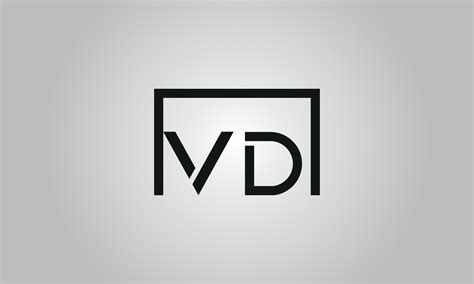 Letter VD logo design. VD logo with square shape in black colors vector free vector template ...