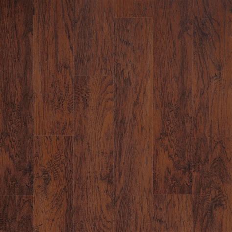 TrafficMaster Dark Brown Hickory 7 mm T x 8-1/32 in. W x 47-5/8 in. L Laminate Flooring (23.91 ...