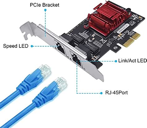 Dual-Port PCIe Gigabit Network Card 1000M PCI Express Ethernet Adapter with Intel 82575/82576 ...