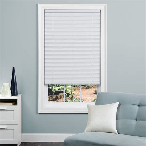 Project Source 1-in Cordless White Vinyl Mini Blinds (Common: 23-in ...