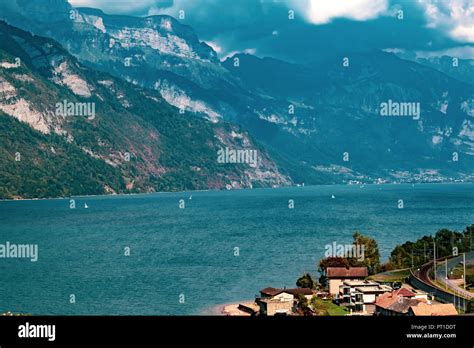 A view of Lake Walensee in Switzerland Stock Photo - Alamy